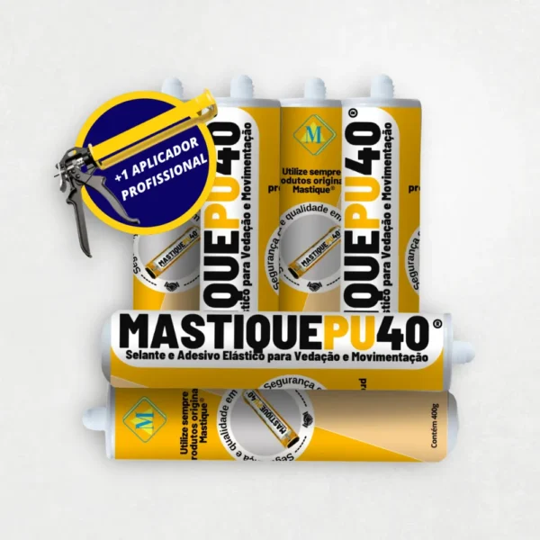 mastique pu 40 para vedação e colagem de juntas de dilatação e materiais de construção - tubo 6 unidades com aplicador